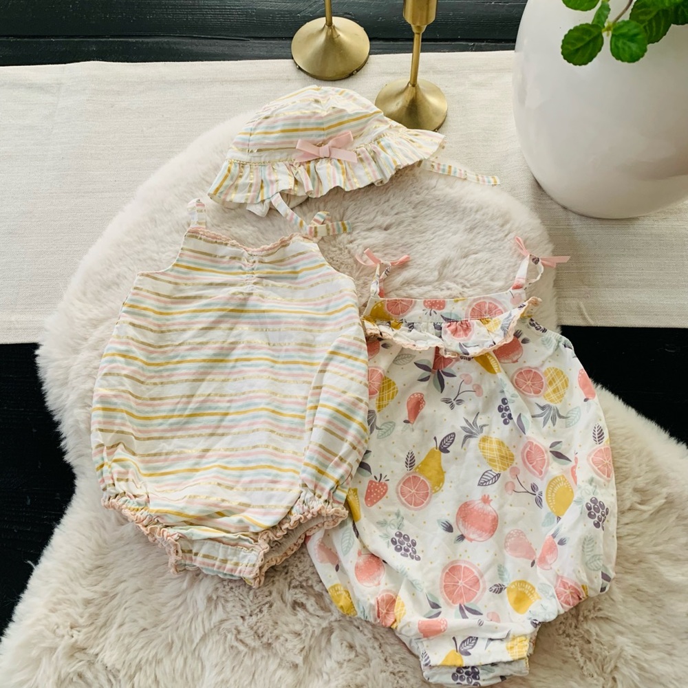 Savannah summer bubble rompers 6/9 months